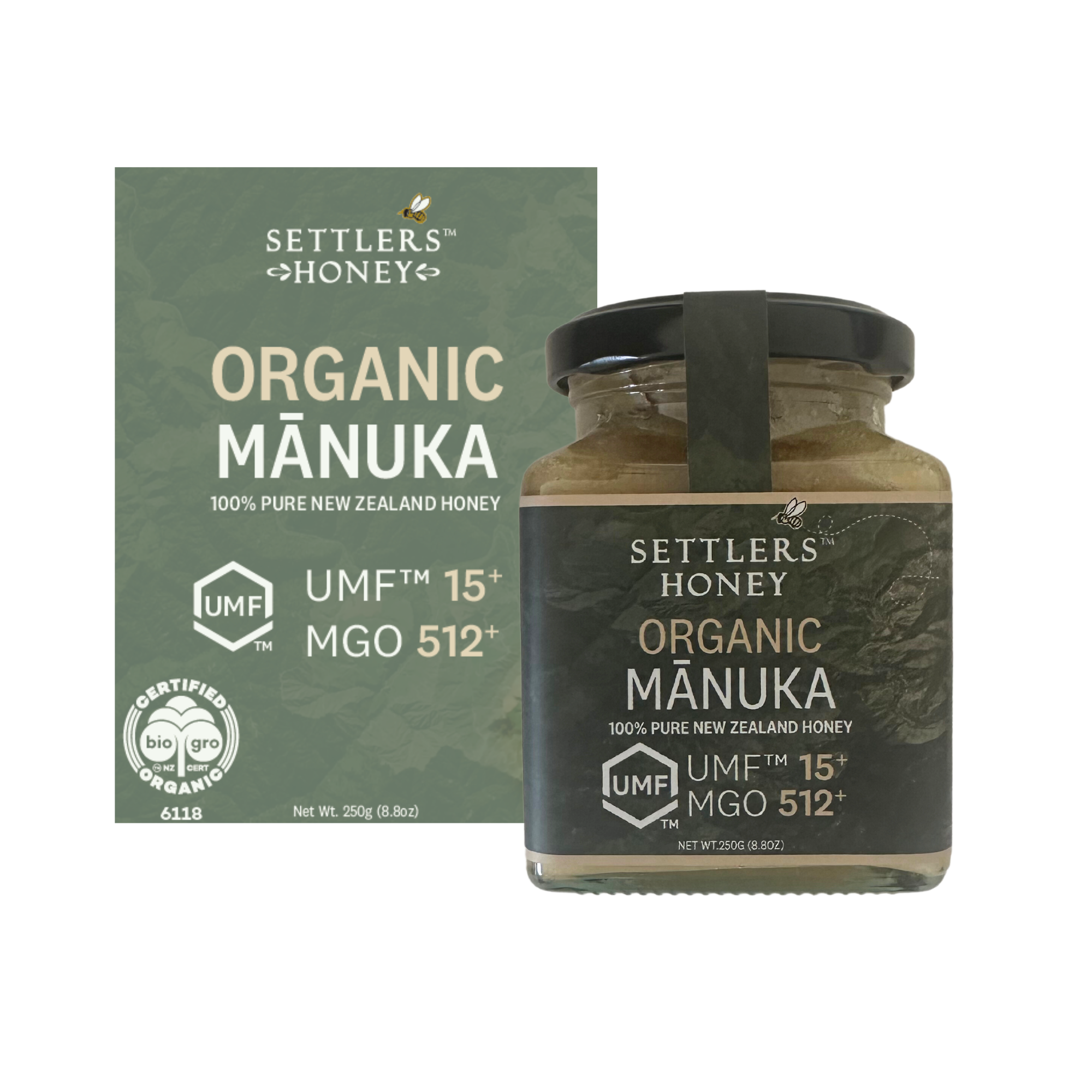 Settlers Honey Organic Mānuka Honey UMF™ 15+